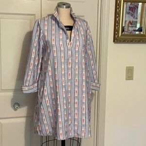 Tuckernuck Striped Button-Up Tunic dress size M